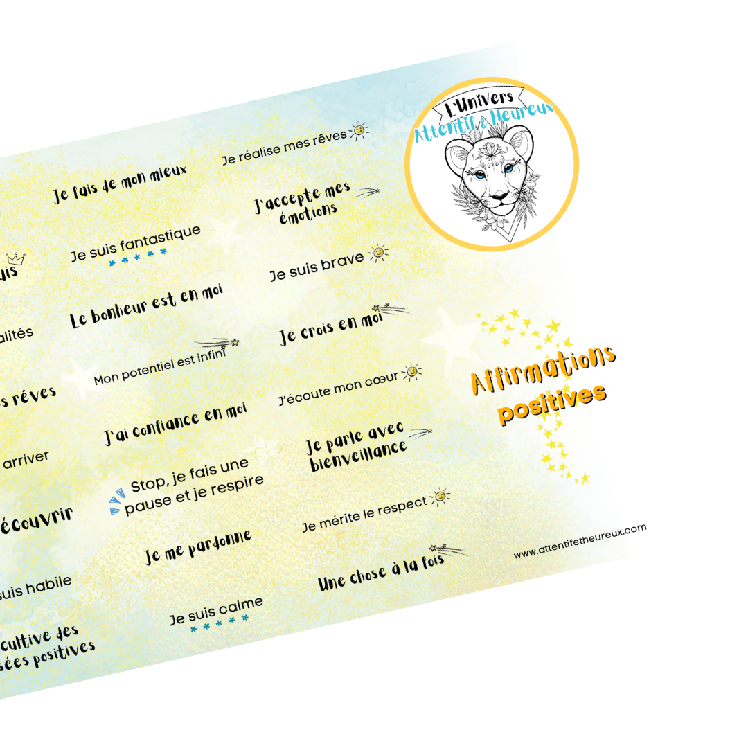 Affirmations Positives – 40 étiquettes autocollantes unisexes