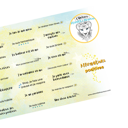 Affirmations Positives – 40 étiquettes autocollantes unisexes