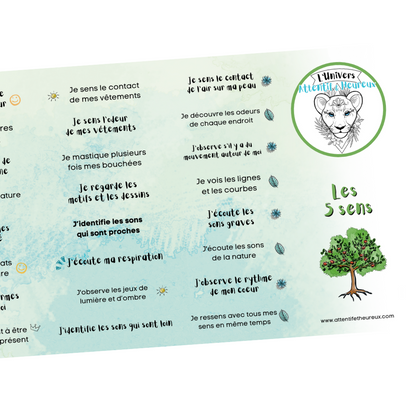 Affirmations sensorielles – Les 5 sens (32 étiquettes autocollantes)