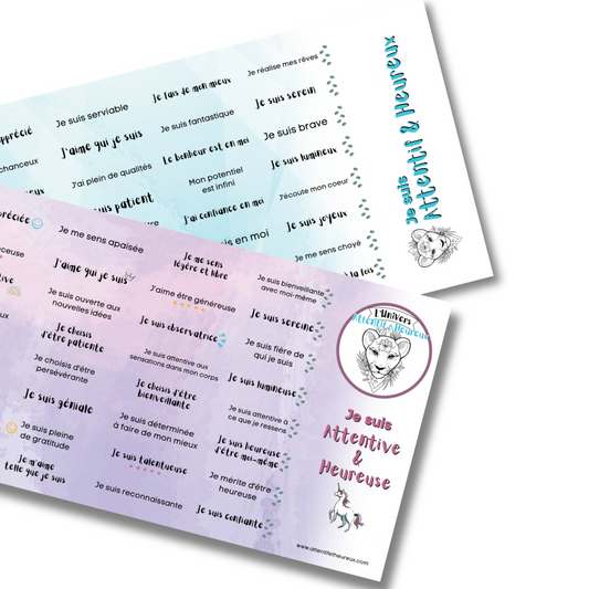 Affirmations bienveillantes – Je suis Attentif & Heureux (masculin/féminin)